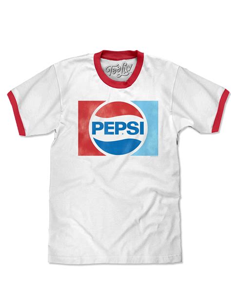 Tee Luv Mens Faded Pepsi 70s Logo White And Red Ringer T Shirt Xl
