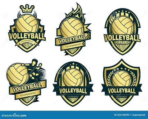 Golden Volleyball Award Concept Shiny Realistic Metallic Ball Cartoon