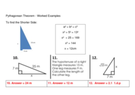 Solution Pythagorean Theorem Worksheet With Answers Studypool