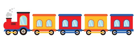 Colorful Train Transportation In Flat Animated Cartoon Vector