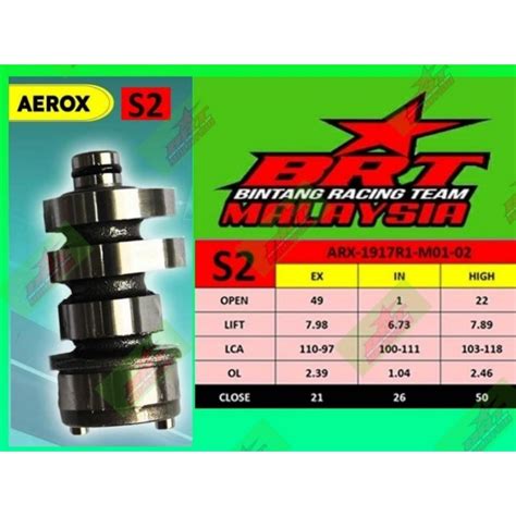 Brt Racing Camshaft S Yamaha R V Mt Nvx Nmax T Vva