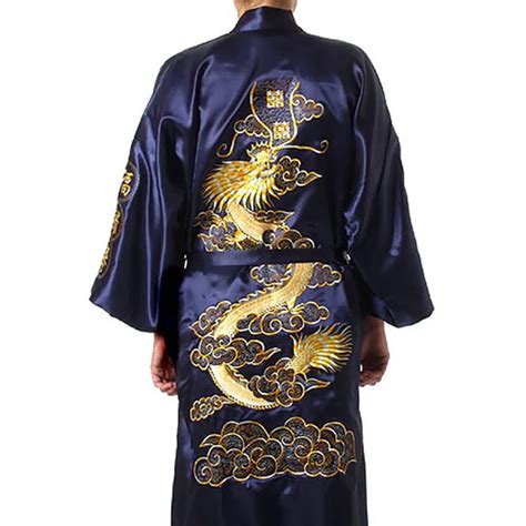 Colors Traditional Japanese Kimono Emboridery Dragon Robe Men