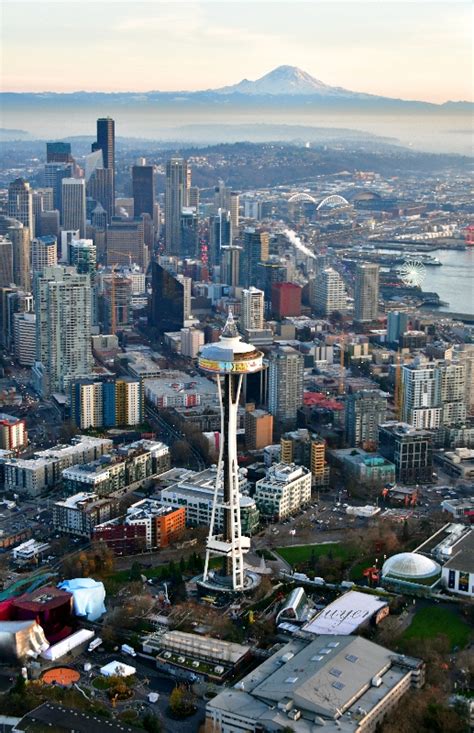 Space Needle Seattle Skyline Mt Rainier Seattle Washington 187 Photo