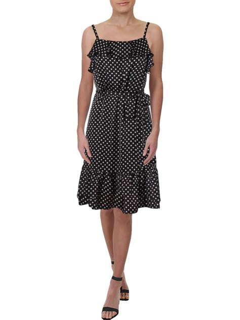 Betsey Johnson Betsey Johnson Womens Ruffled Polka Dot Midi Dress