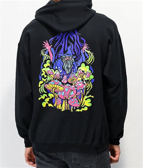 A Lab Magic Fungi Black Hoodie Zumiez Black Hoodie Hoodies Trippy