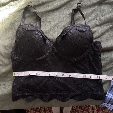 BLACK LACE LINGERIE TOP Push Up Cups Too Big For Depop