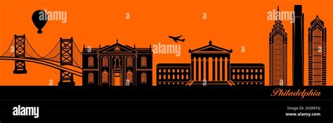 Vector City Skyline Silhouette Illustration Town In Orange