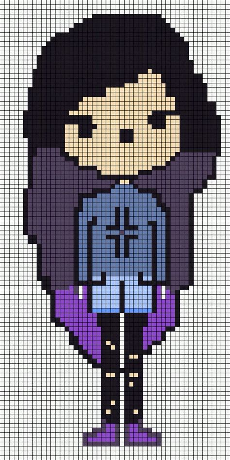 Goth Girl Pixel Art Pixel Art Grid Anime Pixel Art