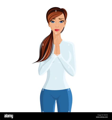 Woman Praying Portrait Stock Vector Image And Art Alamy