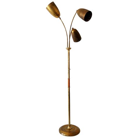Amazing Mid Century Modern Three Flamed Floor Lamp Buds 1950s France