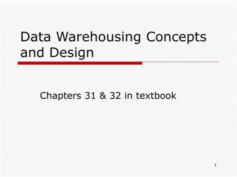 Ppt Data Warehousing Concepts And Design Powerpoint Presentation