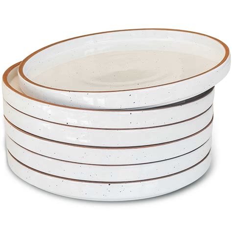 mora ceramic flat plates set      dessert salad appetizer