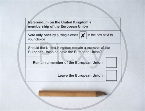 Image Of London Uk Circa May 2016 Ballot Paper For June 23