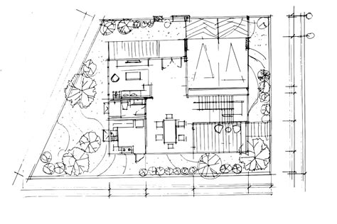 Premium Vector | Line drawing of residential house planmodern ...