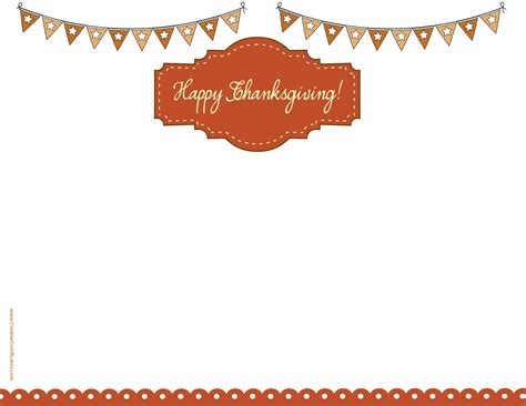 Free Thanksgiving Border Templates - Customizable & Printable