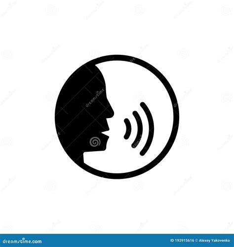 Control De Comando De Voz Con Icono De Ondas De Sonido Logotipo De Habla De Silueta De Cabeza