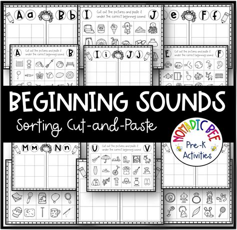 Beginning Sounds Cut And Paste Worksheets Nbprekactivities