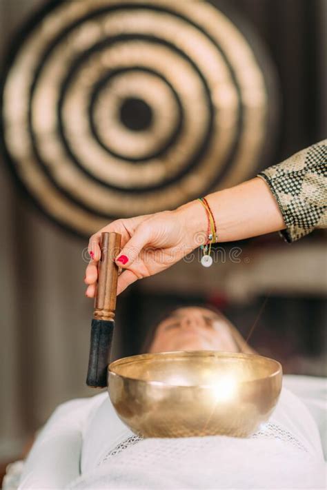 Tibetan Singing Bowl In Sound Therapy Stock Image Image Of Technique