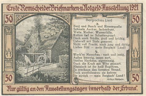 Deutschland Deutsches Reich 50 Pfennig 1921 Notgeldschein Notgeld Stadt