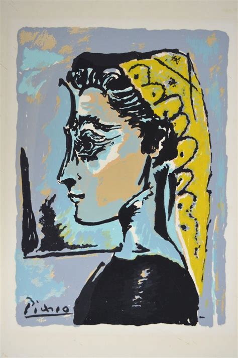 At Auction Pablo Picasso Pablo Picasso Jacqueline Lithograph