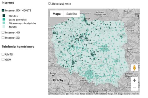 Lajt mobile Mapa zasięgu 5G 4G LTE w Polsce Smartopia