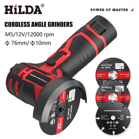 Hilda V Inch Lithium Ion Angle Grinder Mini Small Handheld Cutting