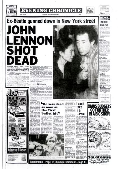 John Lennon was shot dead in New York on this day 35 years ago ...