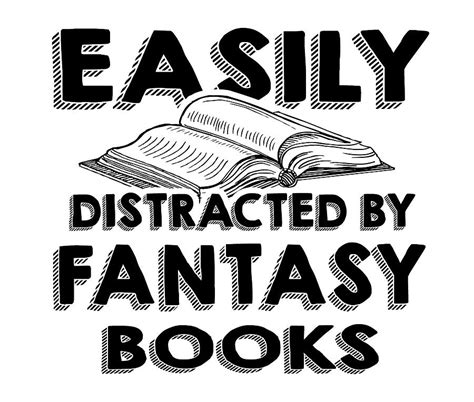 Fantasy Book Fan Ts Easily Distracted By Fantasy Books Drawing By