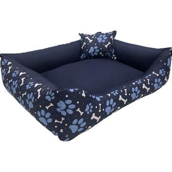 Cama Caminha Pet Cachorro Gato Grande X Azul Ossinhos E Patinhas