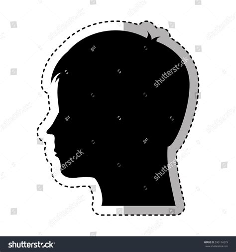 Male Profile Silhouette Icon Stock Vector (Royalty Free) 590114279 ...