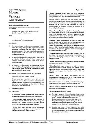 Free Vehicle Lease Agreement Template Pdfsimpli