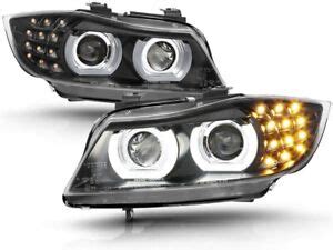 Fit Bmw E Series Led Halo Projector Headlights Black I