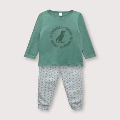 OPALINE Pijama de niño dos piezas verde militar 6M 4A verde militar