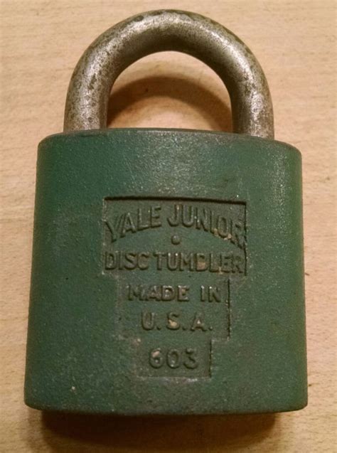 Vintage Antique Green Yale Junior Padlock USA Yale Towne MFG Co No