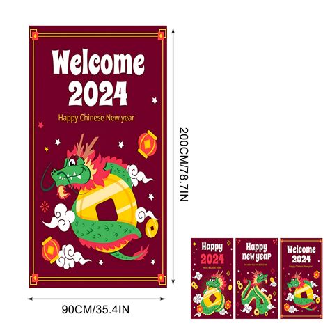 Celebrate 2024 Chinese Year Of The With Stunning Door Bunting Banner Valentines Day Garden Flags