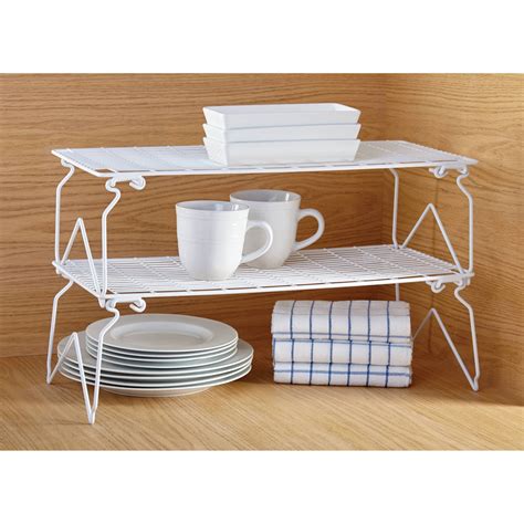 Mainstays Long Stacking Wire Shelf White Drawers And Cabinet Organizers