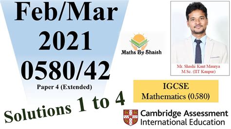 Ques To Feb Mar Igcse Mathematics Paper Solutions Youtube