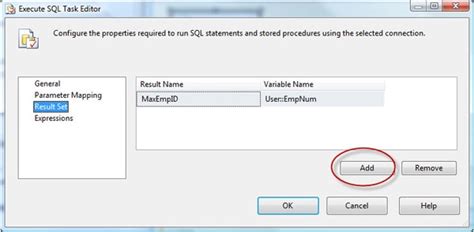 Ssis Basics Using The Execute Sql Task To Generate Result Sets