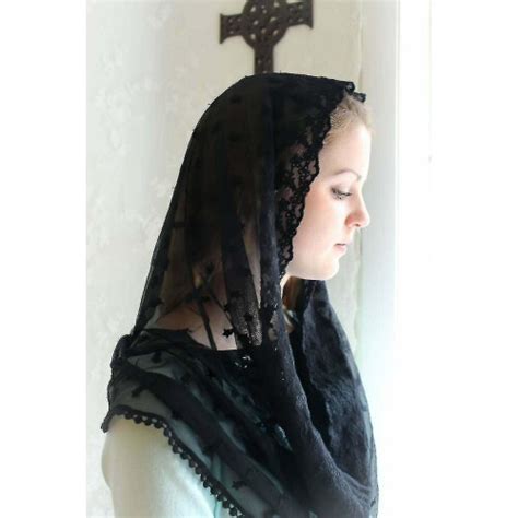 Floral Lace Veils Head Covering Latin Mass Mantilla Veils Short Scarf