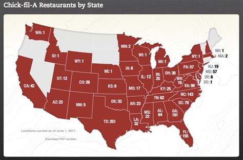 Number Of Chick Fil A Restaurants By State Pleasure Restaurants