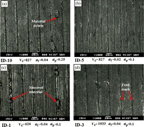 Sem Micrographs Of Machined Surfaces Under Different Machining