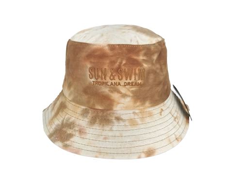 Tie Dye Bucket Hat With Sun And Swim Logo Camel Tropicana Collection