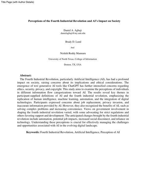 (PDF) Perceptions of the Fourth Industrial Revolution and Artificial ...