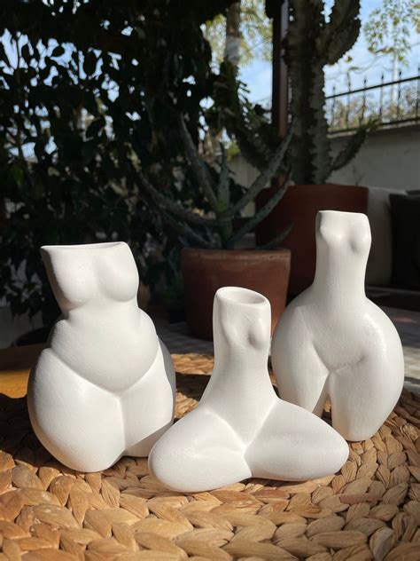 Set Of 3 Ceramic Vases Female Art Female Body Vase Home Etsy