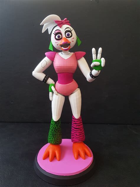 Fnaf Glamrock Chica Printed Figure 25cm Etsy