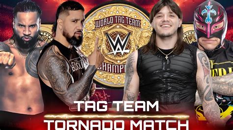 WWE 2K24 Tornado Tag Team Match Jey Uso Jimmy Uso VS Dominik