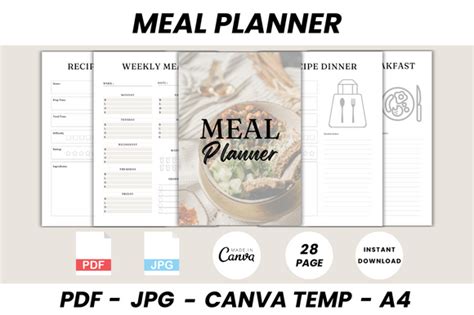 Meal Planner Canva Template Graphic By Digital Print Box Creative Fabrica