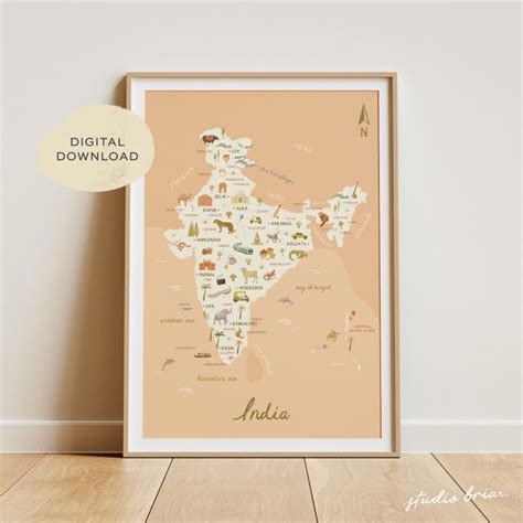 India Map Etsy