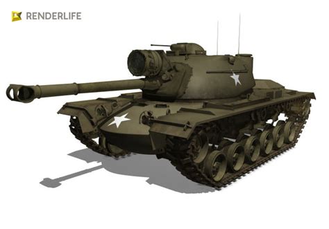 M48 Patton Tank 3d Model Max Obj Fbx C4d Ma Mb