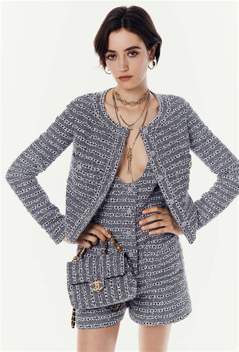 Jumpsuit Iridescent Tweed White Black And Silver — Fashion Chanel